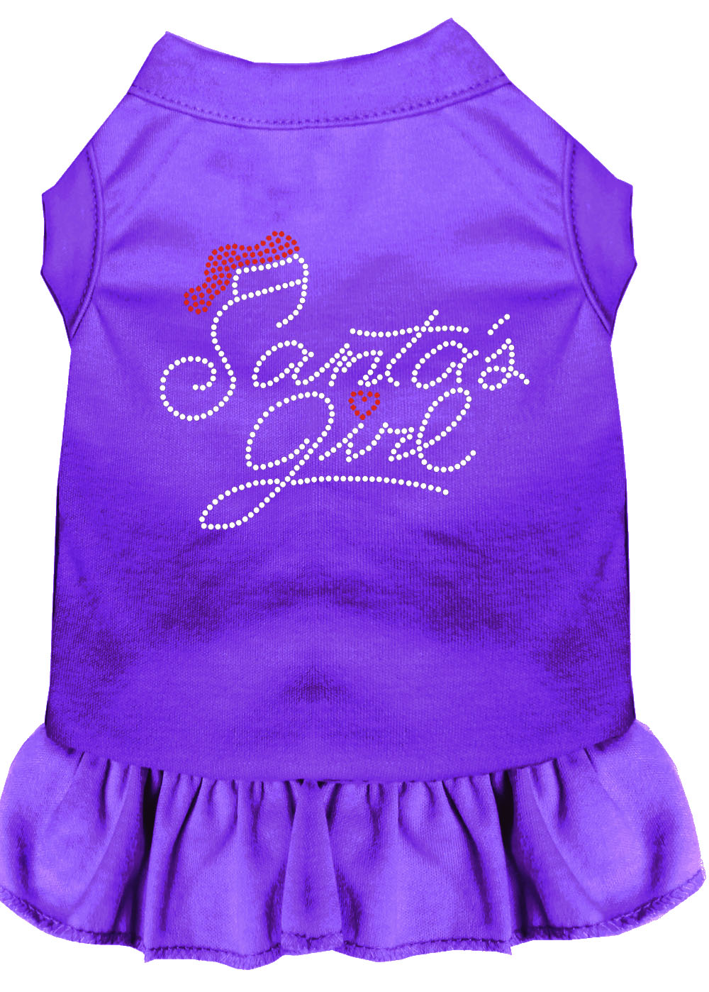 Santa's Girl Rhinestone Dog Dress Purple 4X